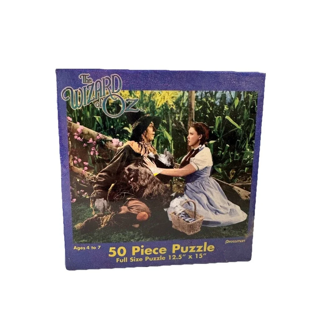 Vintage Wizard of Oz Puzzle 50 Piece Judy Garland Dorothy Scarecrow 12.5x15 In